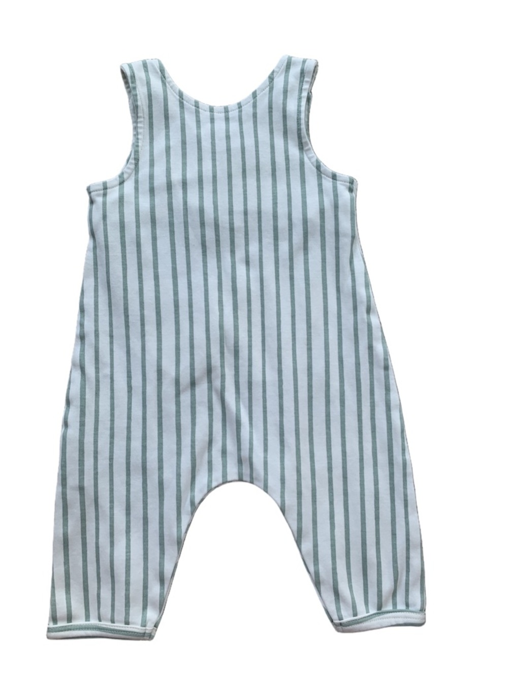 Pehr Size 0-3 Months Cream Nautral Organic Cotton Stripe Overalls Romper - Picture 2 of 6